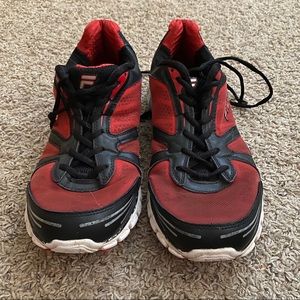 Size 13 Fila red & black sneakers running shoes